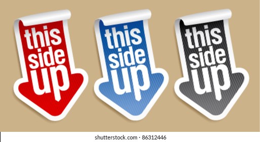 This side up, packing stickers set