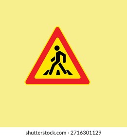 This sign alerts drivers to pedestrian movement ahead and emphasizes road safety, urban traffic control, and pedestrian awareness.