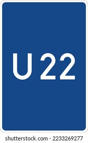 This sign is normally posted with a white color supplementary sign that indicates the distance to detour.  Detour Signs, road signs Germany