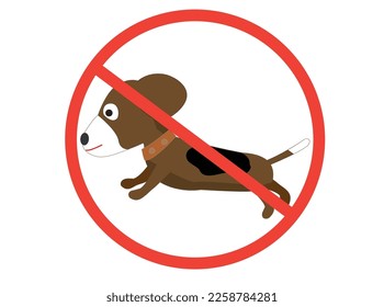 Dies ist ein Zeichen, das das Mitbringen von Hunden und Haustieren verbietet.