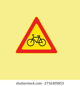 Esta placa avisa os motoristas de um possível tráfego de bicicletas à frente. Ideal para a segurança do tráfego urbano, conscientização de ciclistas e sinalização de transporte.