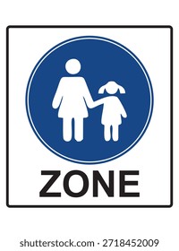Esta señalización indica un área peatonal designada para adultos y niños. Informa a los usuarios de la carretera que la zona está reservada para actividades a pie, dando prioridad a la seguridad de los peatones y limitando o prohibiendo el acceso de los vehículos. El letrero se usa comúnmente en espacios públicos como parques, zonas escolares, áreas residenciales y zonas recreativas para promover un movimiento peatonal seguro y cómodo.