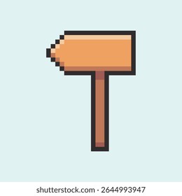 this is signpost icon in pixel art with colorful color and blue background ,this item good for presentations,stickers, icons, t shirt design,game asset,logo and your project.