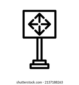 this is a signpost icon using outline style