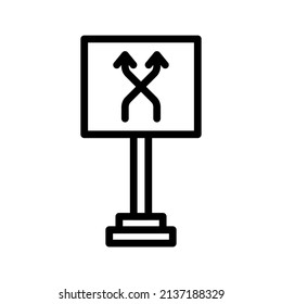 this is a signpost icon using outline style