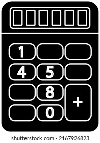 This is a silhouette of a calculator. It has no background.
