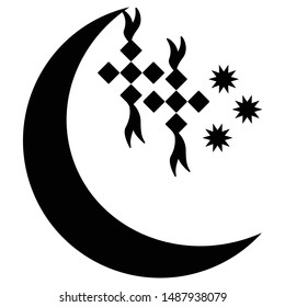 This silhouette of Eid mubarak icon flat style for web design