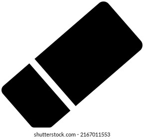 This is a silhouette of an eraser. It has no background.