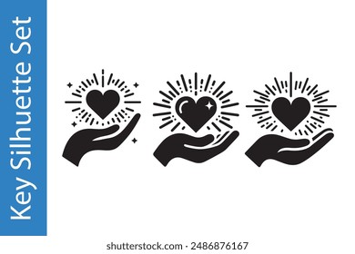 This silhouette of a heart in a hand can be used for Valentine's Day, Mother's Day, or any day you want to show someone your love.
