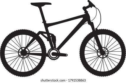 This Is A Silhouette Illustration Of A Trek Mountain Bike. 