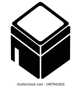 This silhouette Kaaba icon for web design
