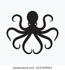 dies ist eine Silhouette ein Tintenfisch 