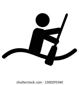 This silhouette of paddling sport icon for web design 
