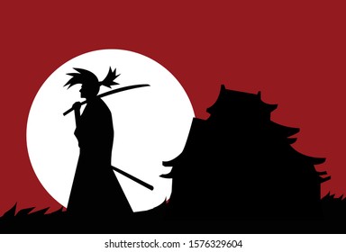 this is the silhouette of a samurai practicing. This vector can be used for screen printing clothes, posters, stickers and brochures.