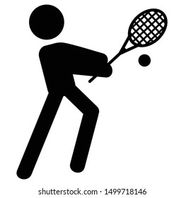 This silhouette of tennis sport icon for web design