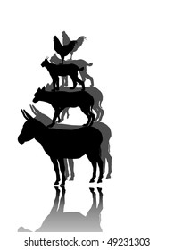 this is a silhouette from the"Bremen town-musicians