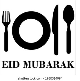 this is a silhouette vector image of a fork, spoon, knife and plate