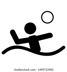 This silhouette of water polo sport icon for web design