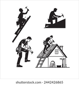 this is silhouettes of ROOFER vector