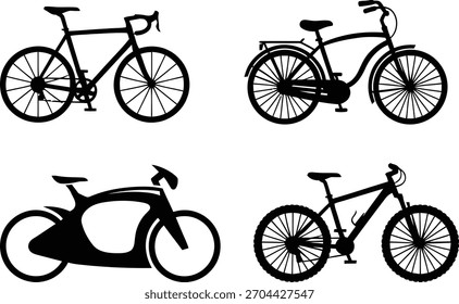 This is silhouettes of stylized bikes!