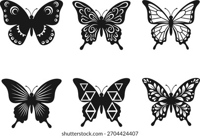 Esto es siluetas de mariposas estilizadas