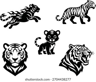 ¡Son siluetas de tigres estilizados!