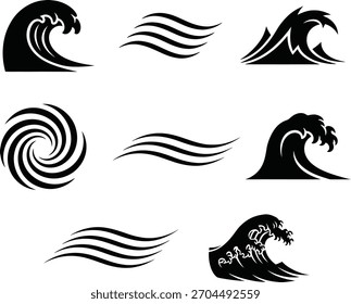 This is silhouettes of stylized wave designs!