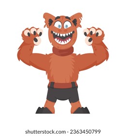 This is a silly and enjoyable orange creature. Cartoon style.