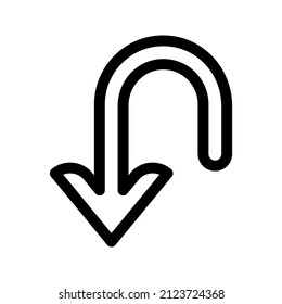 este es un icono de flecha simple con estilo de contorno
