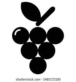 This is a simple black grape silhouette icon for web design