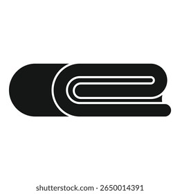 This simple black icon represents a folded towel, embodying cleanliness and hygiene practices