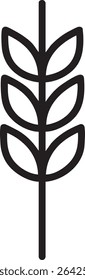 This is a simple black outline of a wheat stalk. The image is set against a clean, white background.