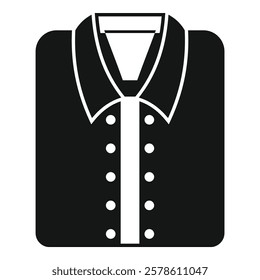 This simple black and white icon represents a shirt, perfect for projects related to clothing, fashion, and style