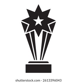 This is a simple, black and white icon of an award trophy.
