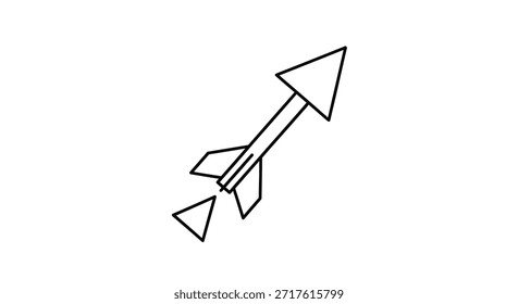 This is a simple black and white illustration of a rocket ship, suitable for educational materials, creative projects, or technology-related designs. The minimalist style makes it versatile for