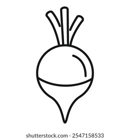 Este simple ícono de Vector blanco y negro representa un cultivo de hortalizas de raíz de nabo