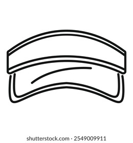 This simple black and white vector icon represents a tennis sun visor