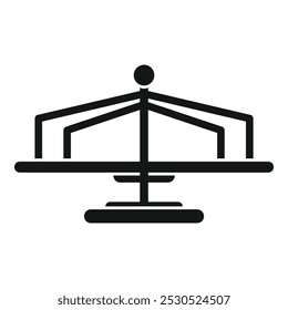 This simple, bold icon evokes the joy and energy of a playground carousel