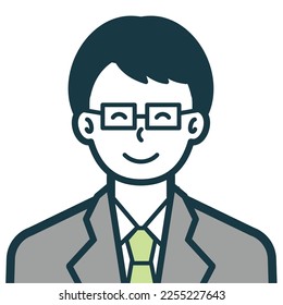This is a simple bust shot illustration of a person.