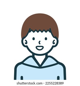 This is a simple bust shot illustration of a person.