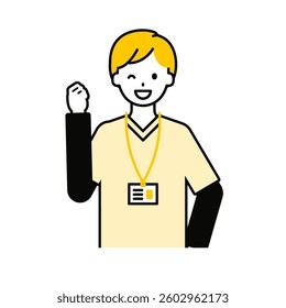 This is a simple "caregiver" upper body pose illustration.
