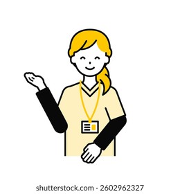 This is a simple "caregiver" upper body pose illustration.
