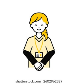 This is a simple "caregiver" upper body pose illustration.