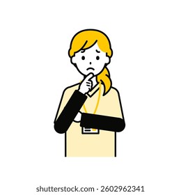 This is a simple "caregiver" upper body pose illustration.
