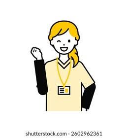 This is a simple "caregiver" upper body pose illustration.