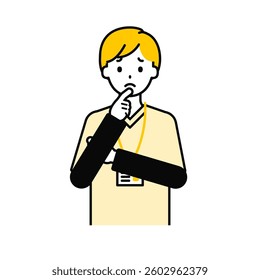 This is a simple "caregiver" upper body pose illustration.