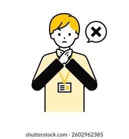 This is a simple "caregiver" upper body pose illustration.
