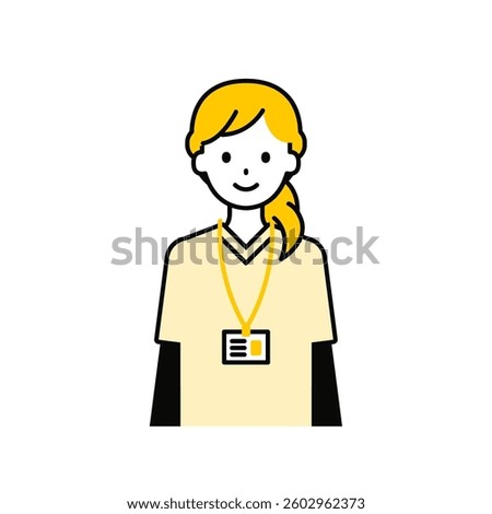 This is a simple "caregiver" upper body pose illustration.