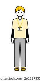 This is a simple "caregiver" whole body pose illustration.