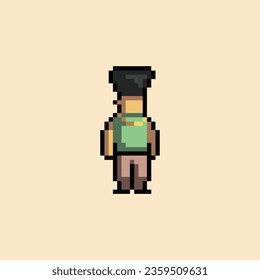 this is a simple character in pixel art with colorful color,this item good for presentations,stickers, icons, t shirt design,game asset,logo and project.